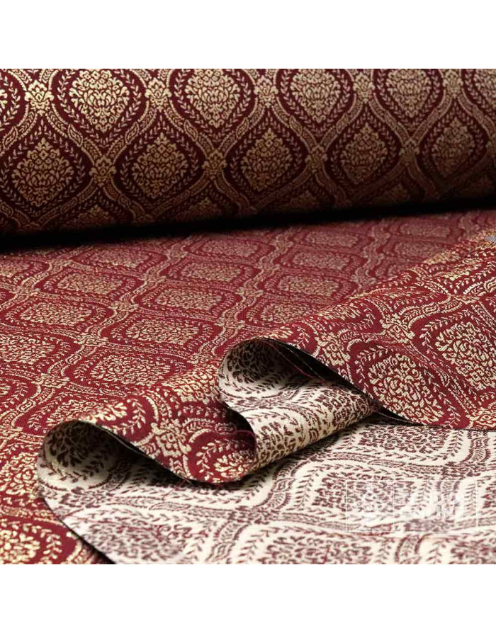 Tela Brocado Burdeo Persa - Telas Cofrades - TejidosOnline