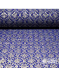 Tela Brocado Azul Persa - Telas Cofrades - TejidosOnline