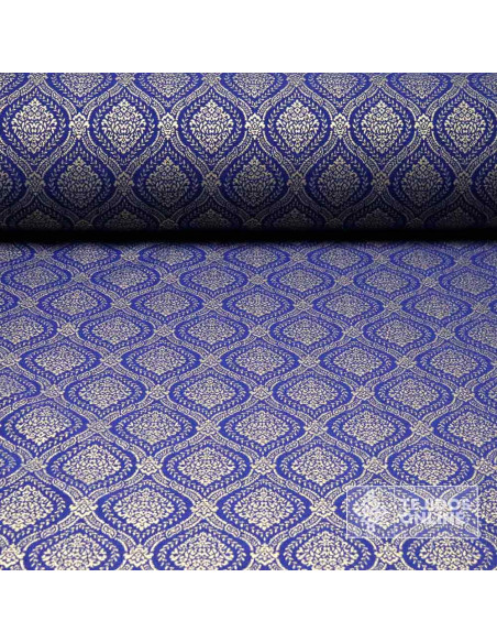 Tela Brocado Azul Persa - Telas Cofrades - TejidosOnline Tela Brocado Azul Persa - Telas Cofrades - TejidosOnline