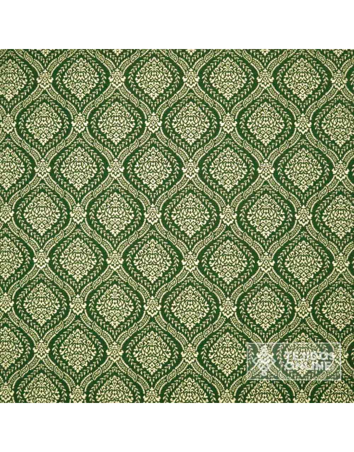 Tela Brocado Verde Persa - Telas Cofrades - TejidosOnline