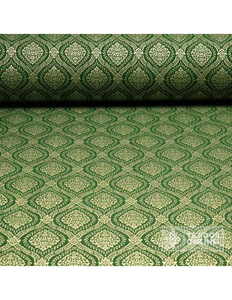 Tela Brocado Verde Persa - Telas Cofrades - TejidosOnline