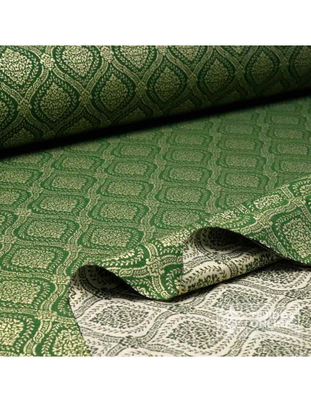 Tela Brocado Verde Persa - Telas Cofrades - TejidosOnline