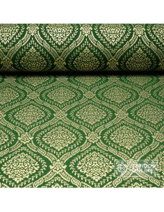 Brocado Verde Persa Dibujo Grande - Telas Cofrades