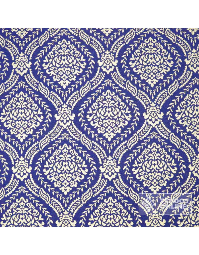 Brocado Azul Persa Dibujo Grande - Telas Cofrades - Imagen 3