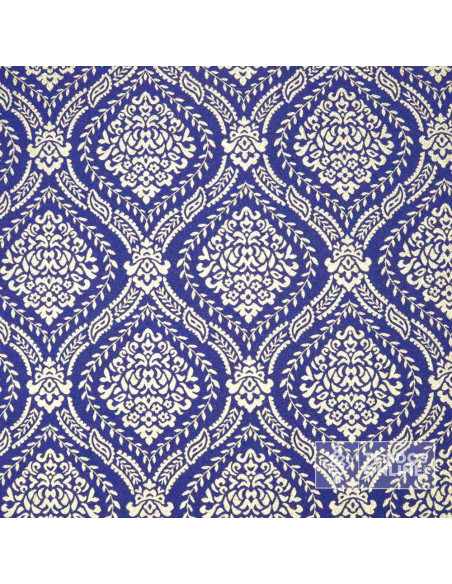 Brocado Azul Persa Dibujo Grande - Telas Cofrades - Imagen 3
