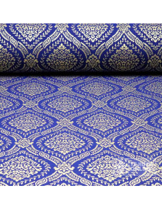 Brocado Azul Persa Dibujo Grande - Telas Cofrades