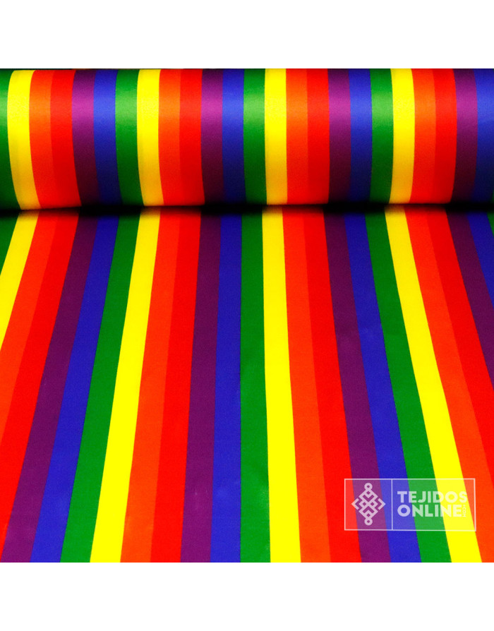 Tela Rayas Multicolor Carnaval Lycra - Tienda de Telas - Imagen 1