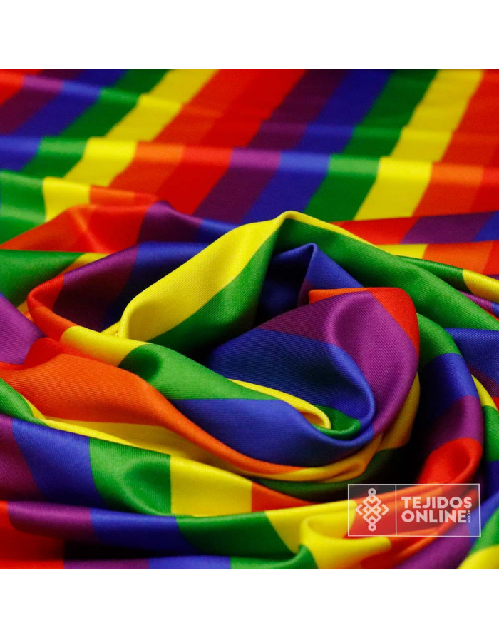 Tela Rayas Multicolor Carnaval Lycra - Tienda de Telas - Imagen 3