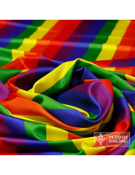 Tela Rayas Multicolor Carnaval Lycra - Tienda de Telas - Imagen 3