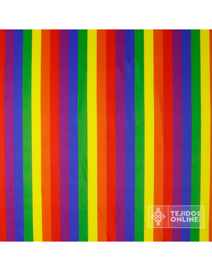 Tela Rayas Multicolor Carnaval Lycra - Tienda de Telas - Imagen 4