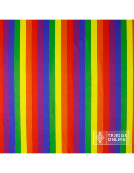 Tela Rayas Multicolor Carnaval Lycra - Tienda de Telas - Imagen 4
