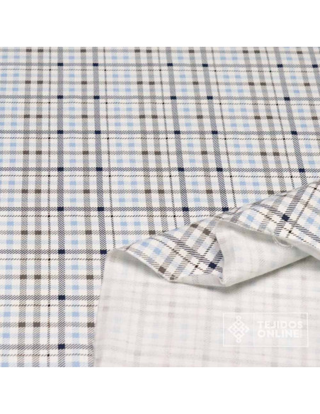 Tela Vichy Rosa y Celeste Viella 100% Algodón - Telas Infantiles - Imagen 2