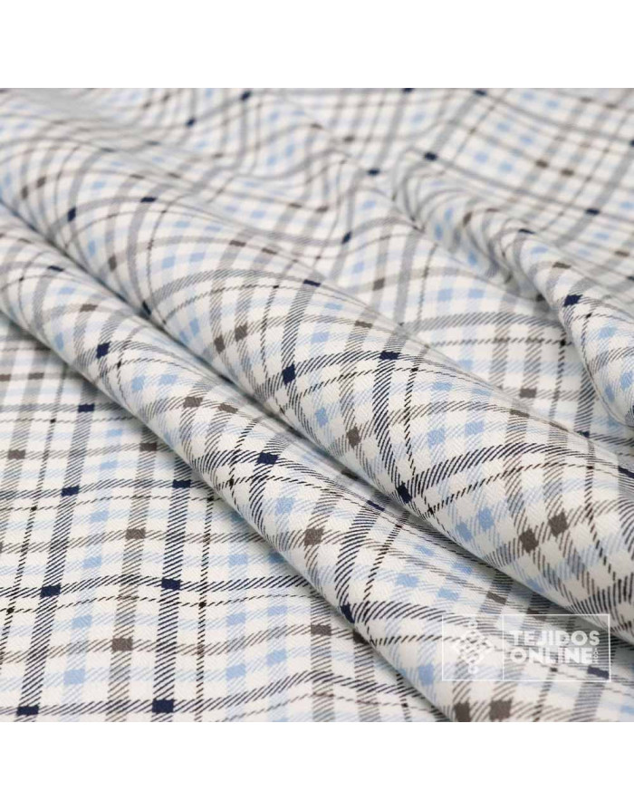 Tela Vichy Rosa y Celeste Viella 100% Algodón - Telas Infantiles - Imagen 3