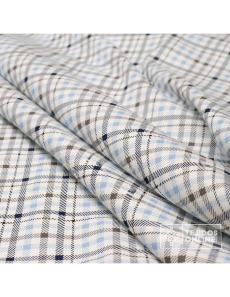 Tela Vichy Rosa y Celeste Viella 100% Algodón - Telas Infantiles - Imagen 3