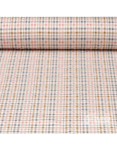 Tela Vichy Rosa y Celeste Viella 100% Algodón - Telas Infantiles