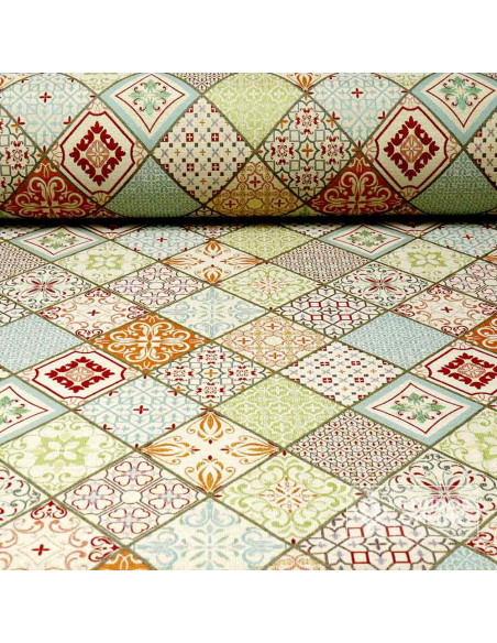 Tela de Tapizería Rombos Alhambra  - Telas de Gobelinos