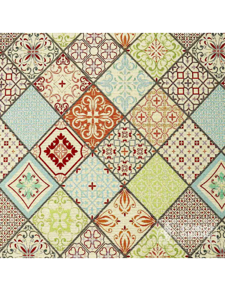 Tela de Tapizería Rombos Alhambra  - Telas de Gobelinos