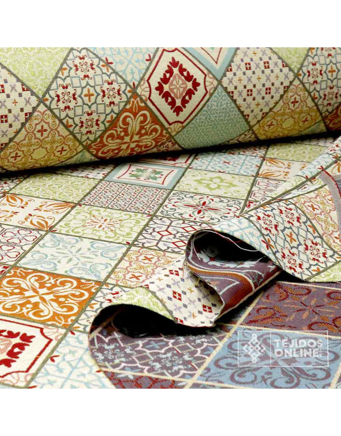 Tela de Tapizería Rombos Alhambra  - Telas de Gobelinos