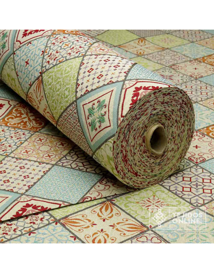 Tela de Tapizería Rombos Alhambra  - Telas de Gobelinos