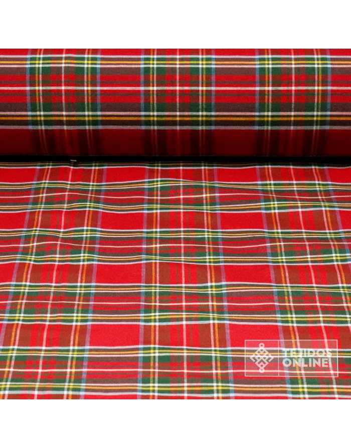 Loneta Cuadro Escoces Rojo   - Telas de Navidad - Telas Online - Imagen 1