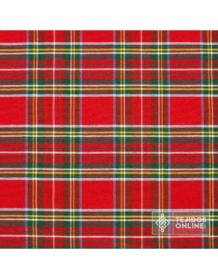 Loneta Cuadro Escoces Rojo   - Telas de Navidad - Telas Online - Imagen 3