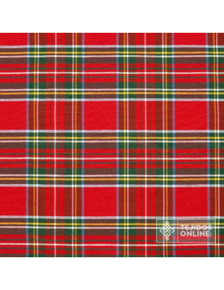 Loneta Cuadro Escoces Rojo   - Telas de Navidad - Telas Online - Imagen 3