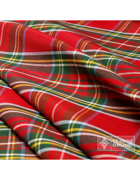 Loneta Cuadro Escoces Rojo   - Telas de Navidad - Telas Online - Imagen 4
