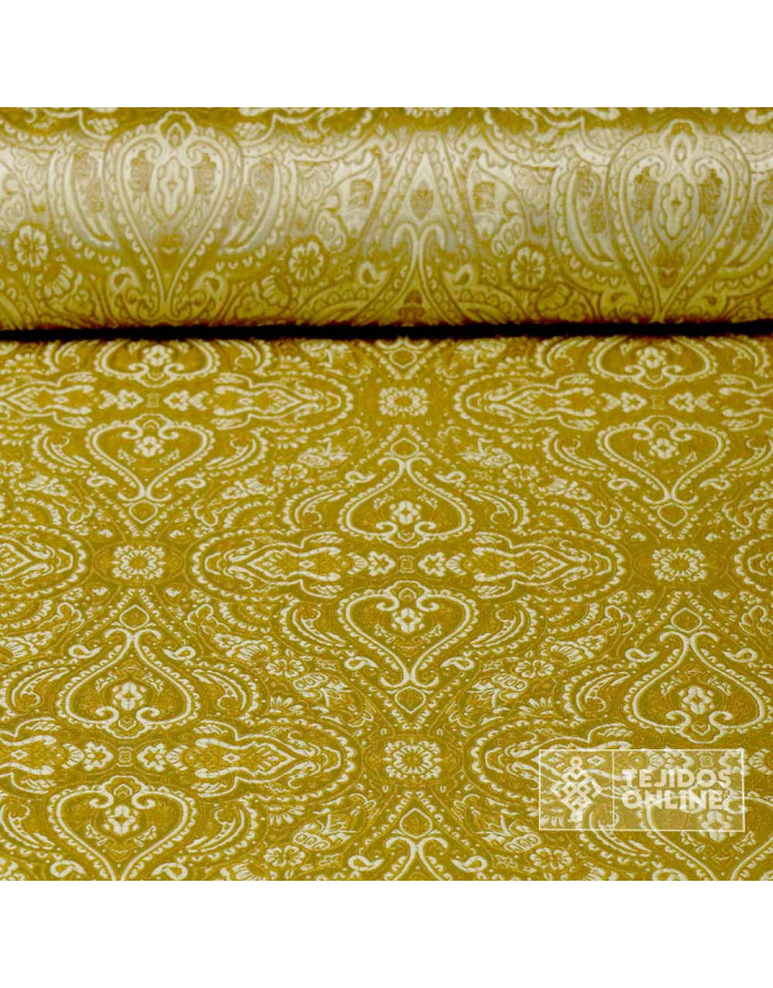 Tela Brocado Dorado Oro Jaquard - Telas para Cabalgatas - Imagen 1