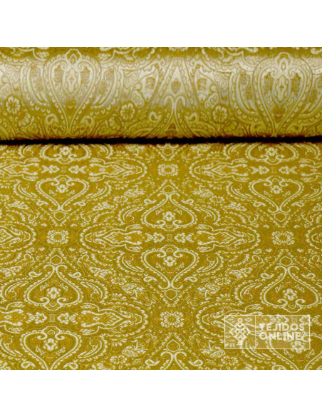 Tela Brocado Dorado Oro Jaquard - Telas para Cabalgatas - Imagen 1