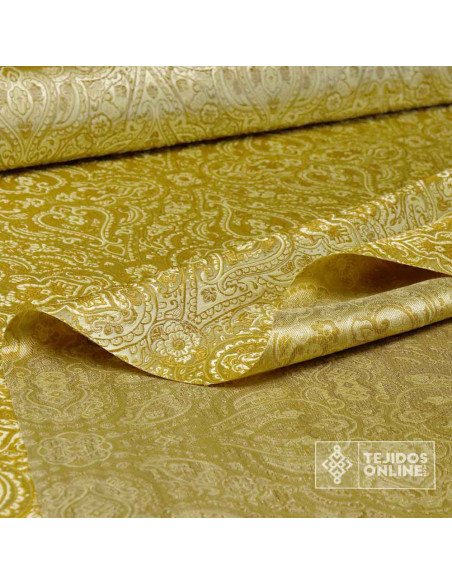 Tela Brocado Dorado Oro Jaquard - Telas para Cabalgatas - Imagen 2