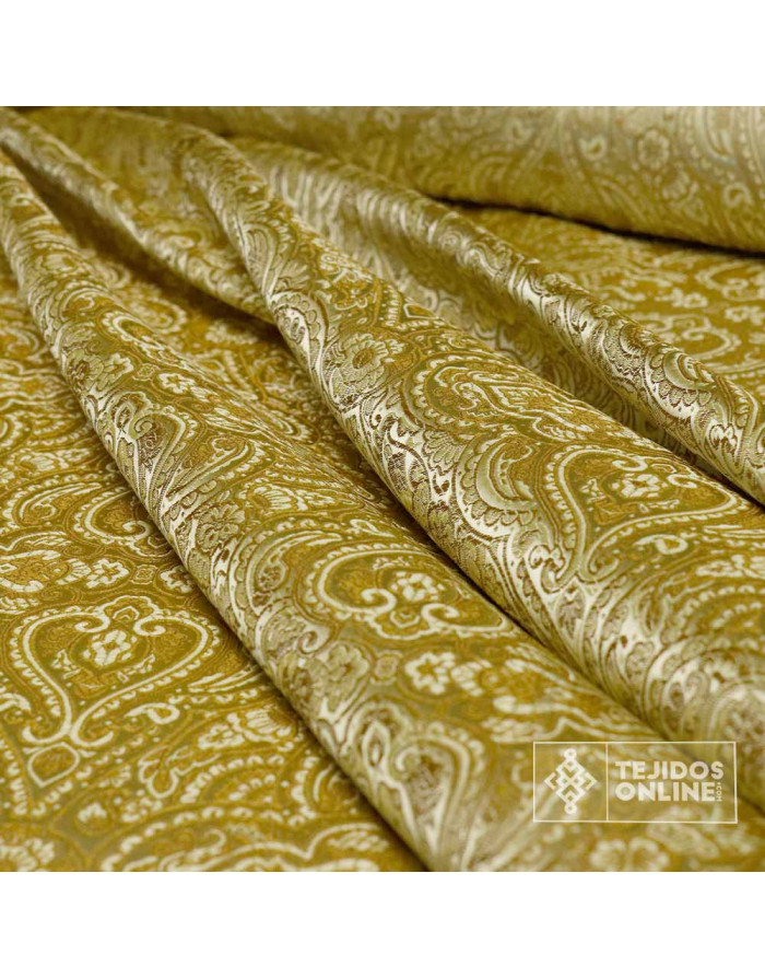 Tela Brocado Dorado Oro Jaquard - Telas para Cabalgatas - Imagen 4