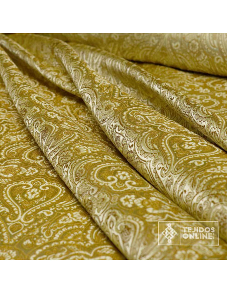 Tela Brocado Dorado Oro Jaquard - Telas para Cabalgatas - Imagen 4