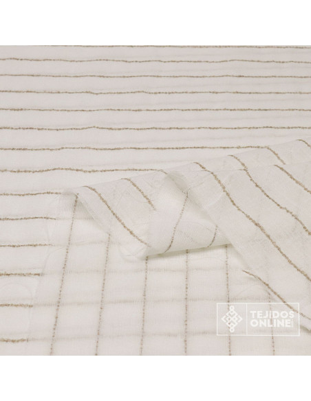 Tela de Visillo para Cortinas Rayas Punteadas - Imagen 3