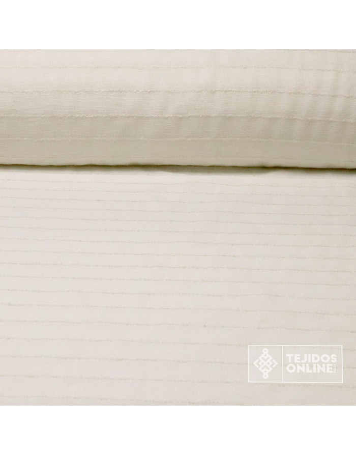 Tela de Visillo para Cortinas Rayas Punteadas - Imagen 1