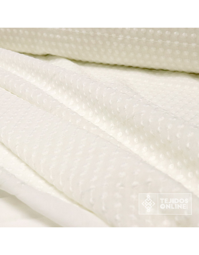 Tela de Visillo Bordado de Panetes Blanco Roto | Cortinas