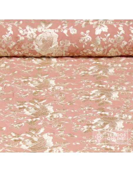 Viscosa Bordada Mantón de Manila Rosa Nude - Tela para Mantoncillo Viscosa Bordada Mantón de Manila Rosa Nude - Tela para Mantoncillo