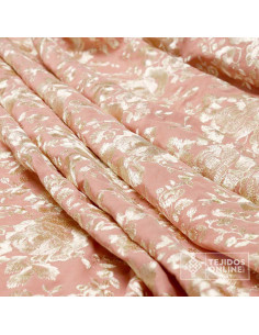 Viscosa Bordada Mantón de Manila Rosa Nude - Tela para Mantoncillo 2