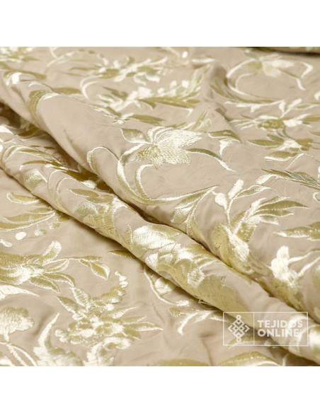 Tela Mantón de Manila Camel Bordada - Tela Mantón de Manila Tela Mantón de Manila Camel Bordada - Tela Mantón de Manila