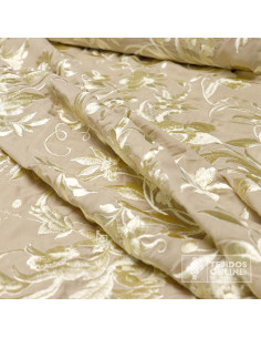 Tela Mantón de Manila Camel Bordada - Tela Mantón de Manila 2