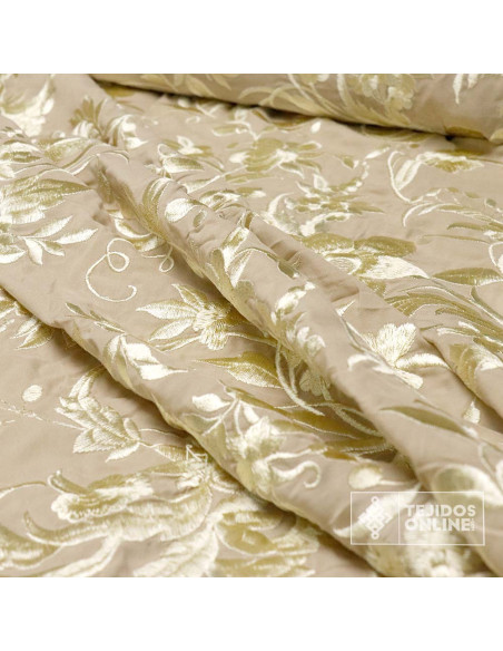 Tela Mantón de Manila Camel Bordada - Tela Mantón de Manila Tela Mantón de Manila Camel Bordada - Tela Mantón de Manila