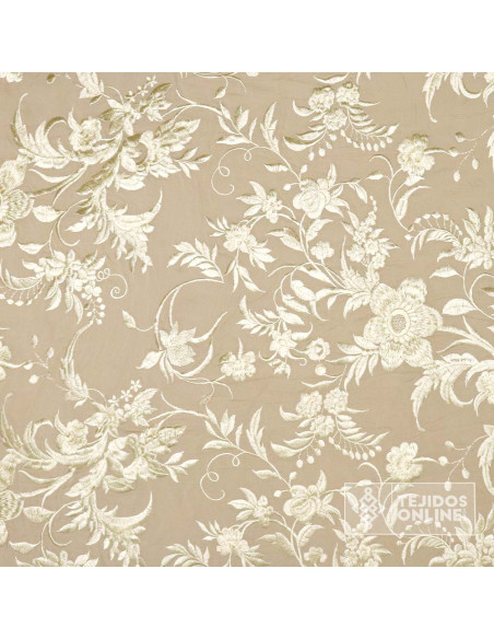 Tela Mantón de Manila Camel Bordada - Tela Mantón de Manila Tela Mantón de Manila Camel Bordada - Tela Mantón de Manila