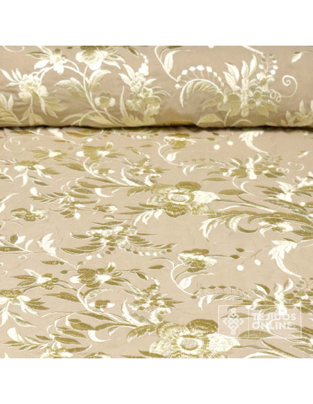 Tela Mantón de Manila Camel Bordada - Tela Mantón de Manila Tela Mantón de Manila Camel Bordada - Tela Mantón de Manila