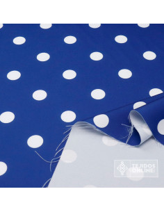 Tela Azul con Lunares Blanco - Telas para Trajes de Flamenca 2