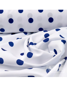 Tela Blanca con Lunares Azules - Telas para Trajes de Flamenca 2
