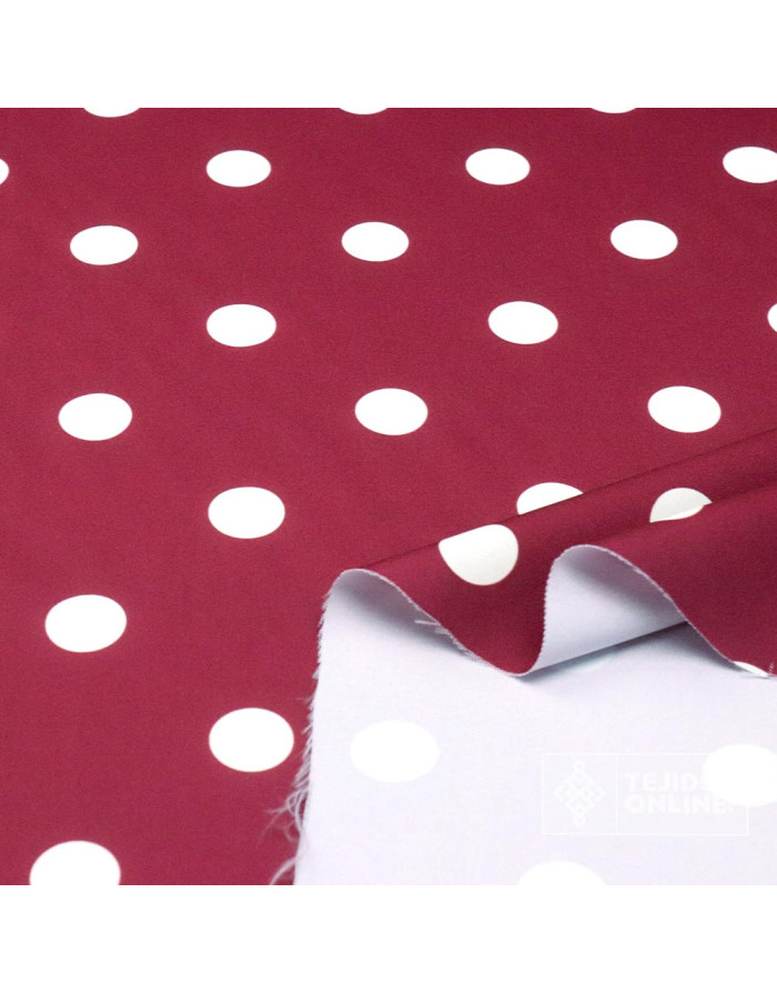 Tela Tinto con Lunares Beige - Telas para Trajes de Flamenca - Imagen 3