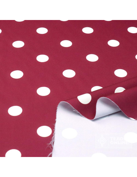 Tela Tinto con Lunares Beige - Telas para Trajes de Flamenca - Imagen 3