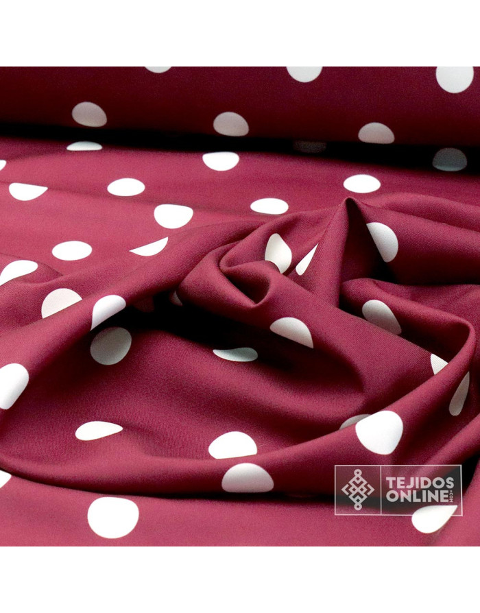 Tela Tinto con Lunares Beige - Telas para Trajes de Flamenca - Imagen 2