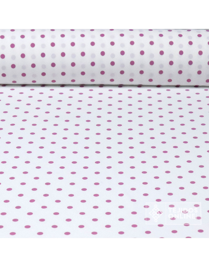 Tela Blanca con Lunares Maquillaje con Lycra Lenteja - Flamenca - Imagen 1