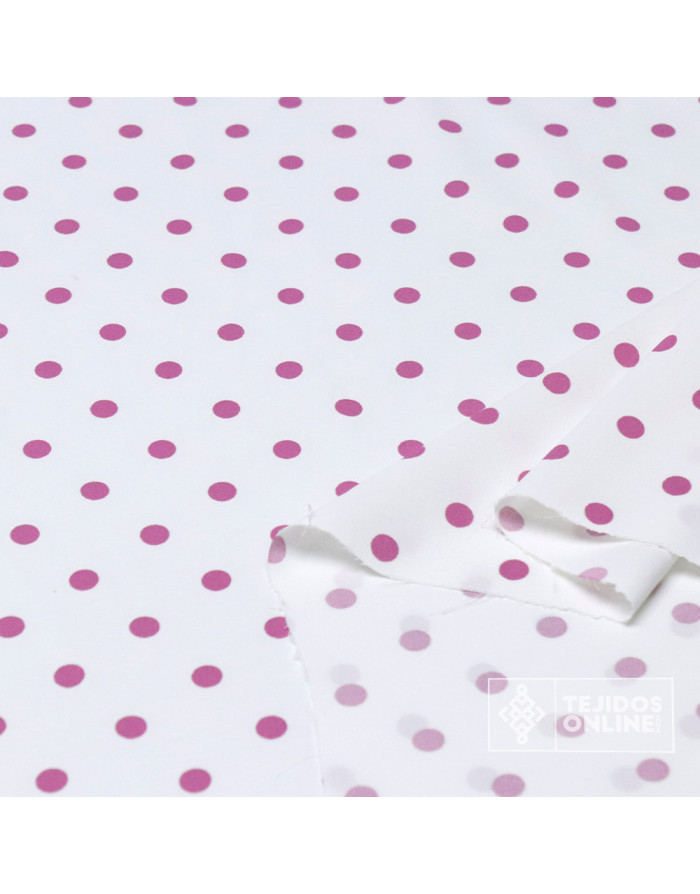 Tela Blanca con Lunares Maquillaje con Lycra Lenteja - Flamenca - Imagen 3
