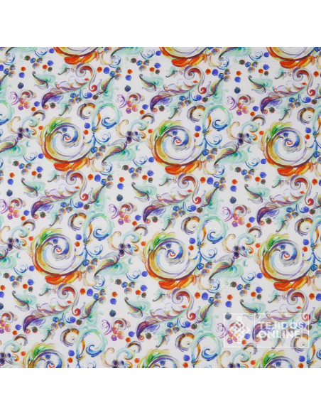 Tela Estampada de Forja Aguamarina | Telas para Vestir